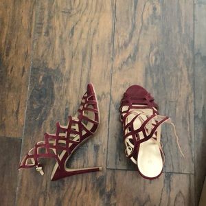 Burgundy honey comb heels